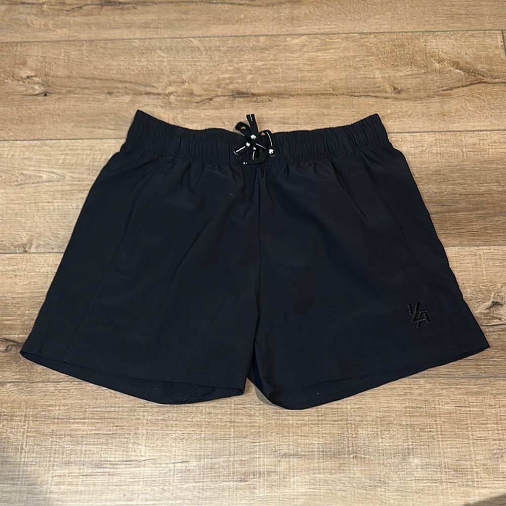YoungLA Midnight Black Performance Shorts 5” inseam NEW
